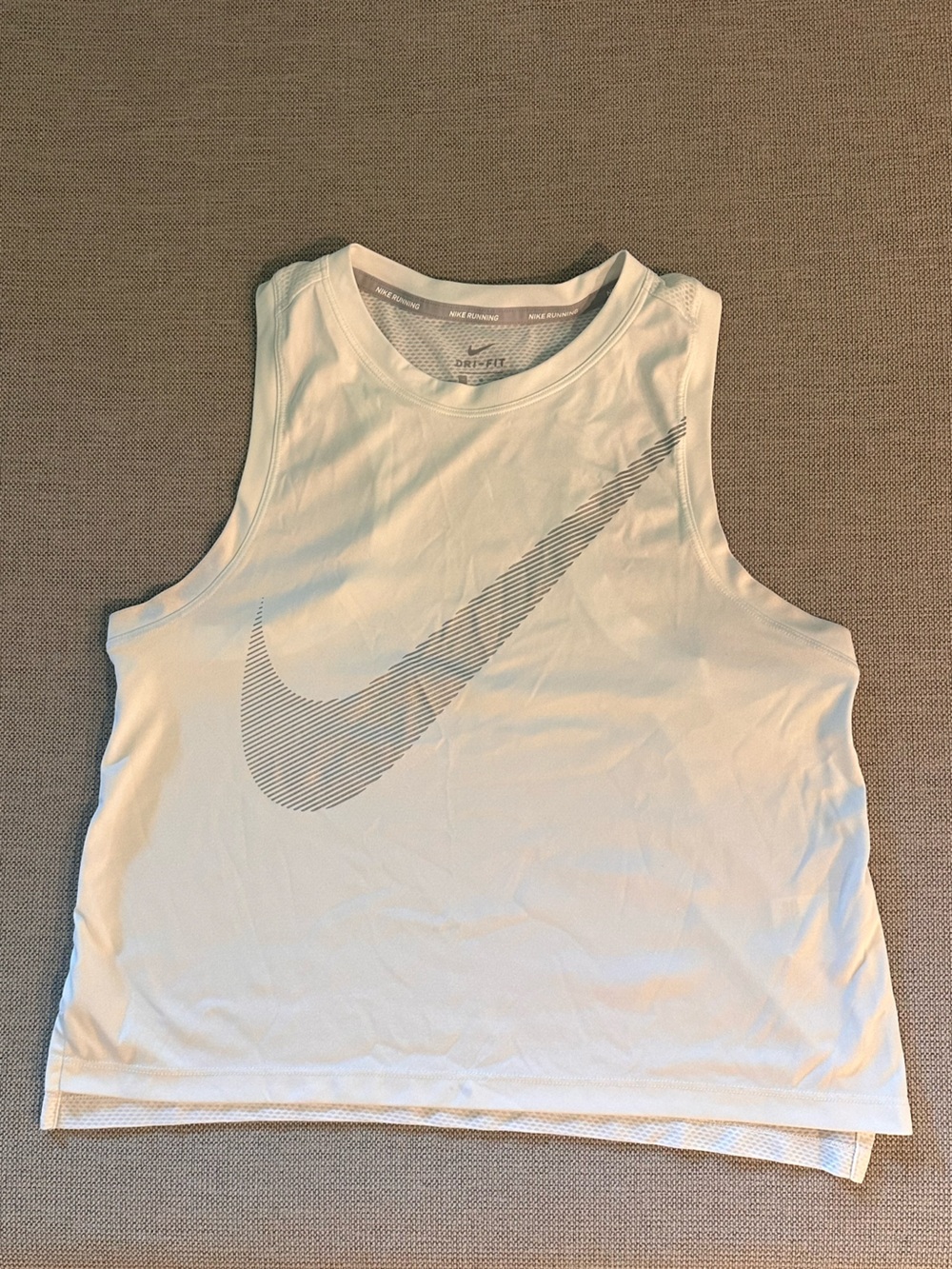 Nike Pale Blue Performance Tank with Striped Swoosh